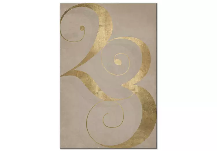 Canvas 23 - golden number with an abstract finish on a brown background