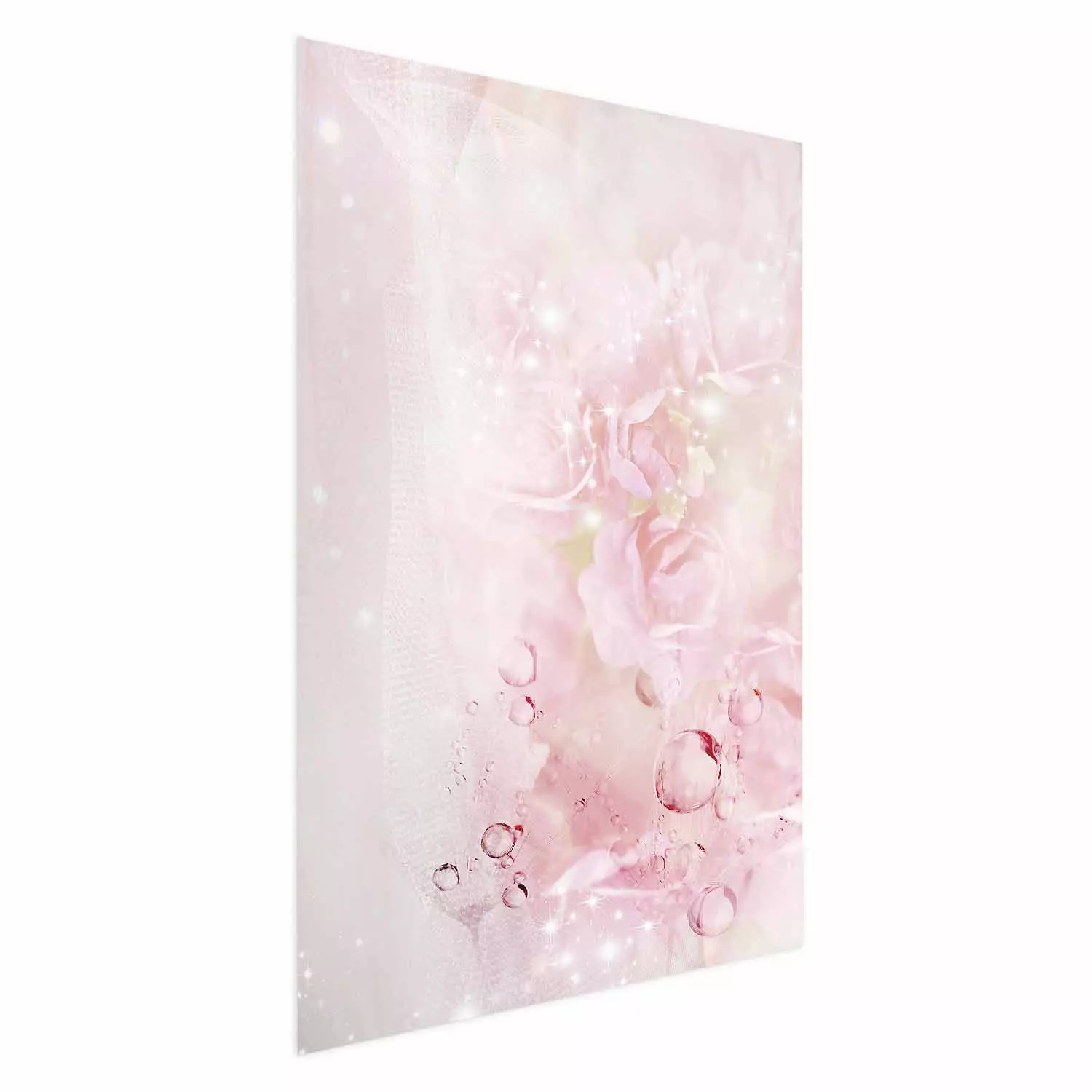 Poster Pink Nature - radiant abstraction with delicate botanical motif