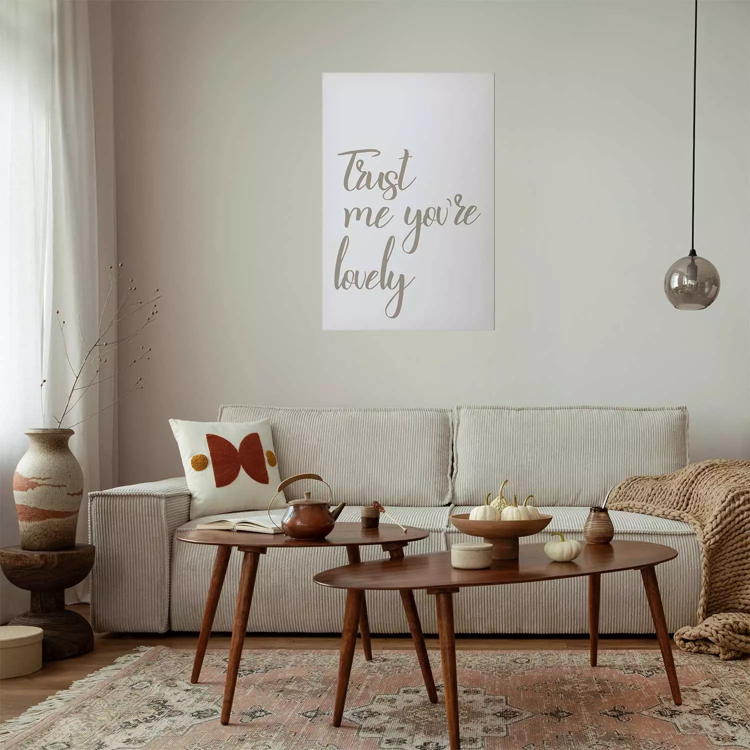 Wall Poster Trust me you're lovely - simple composition with English inscriptions