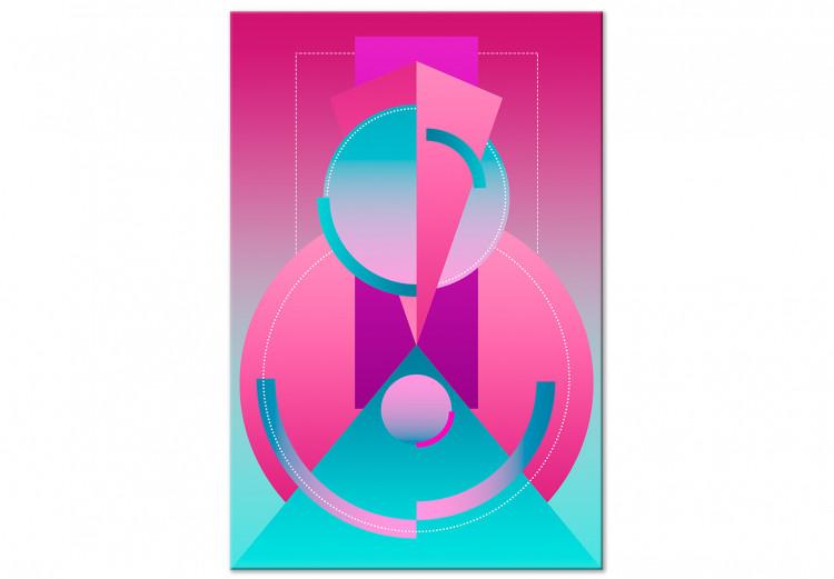 Canvas Geometric abstraction - a variation of pink and blue figures