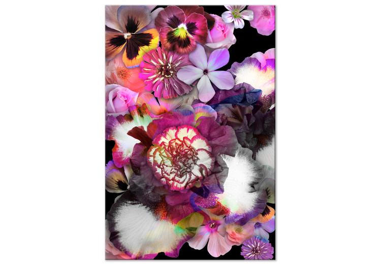 Canvas Plant madness - lush flowers in purple and pink colors