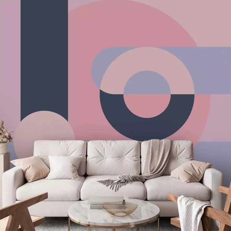 Wall Mural Fiolet's figures - modern geometric shapes
