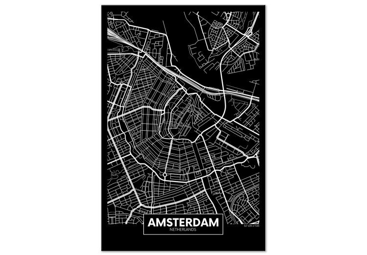 Canvas Amsterdam - map of the Dutch capital in a minimalist style