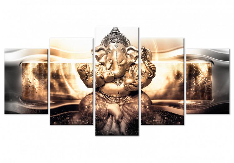 Canvas Buddha Style (5 Parts) Golden Wide