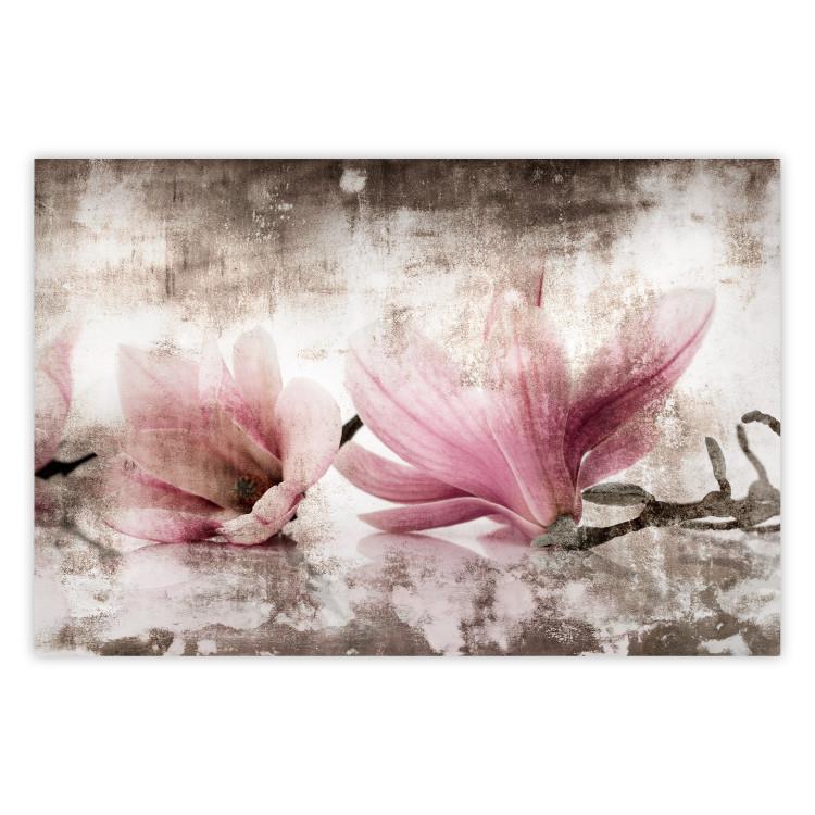 Poster Magnolia Memory - vintage botanical composition with light flowers