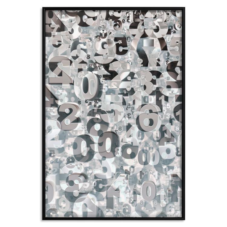 Poster Numerology - black and white industrial abstraction with 3D numbers