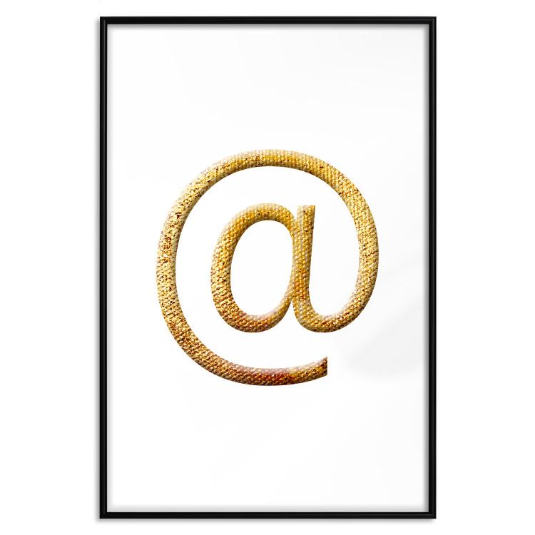 Poster You've Got Mail - composition with a golden quill symbol on a white background