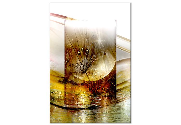 Canvas Nature in Gold (1-part) - Dandelion with Abstract Motif
