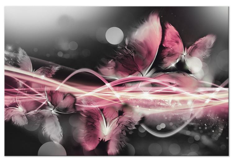 Canvas Pink World of Butterflies (1-part) - Abstraction in Vivid Colors