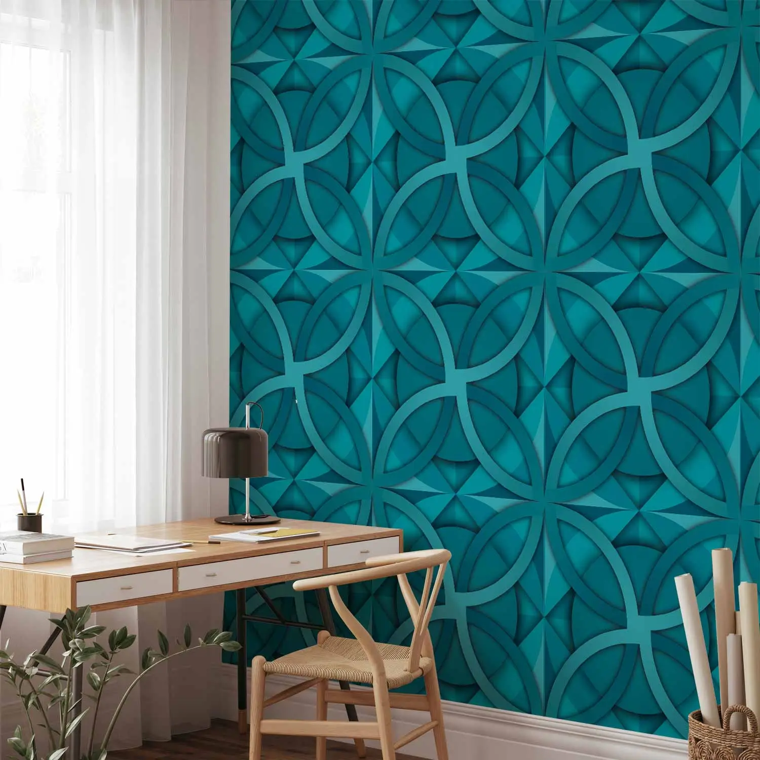turquoise and copper wallpaper