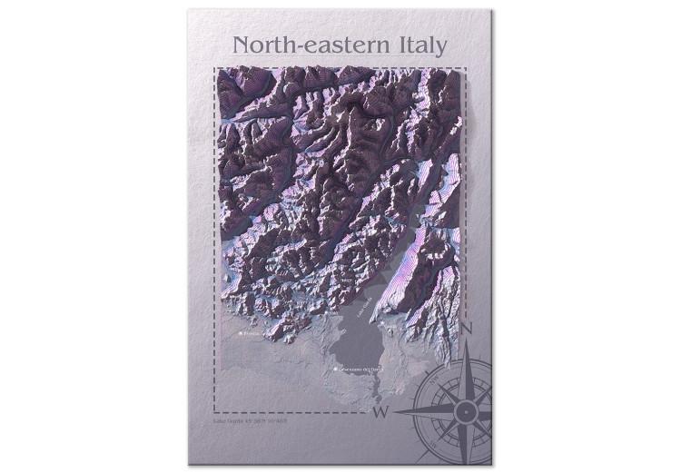 Canvas Italy isometric map north east mountain region