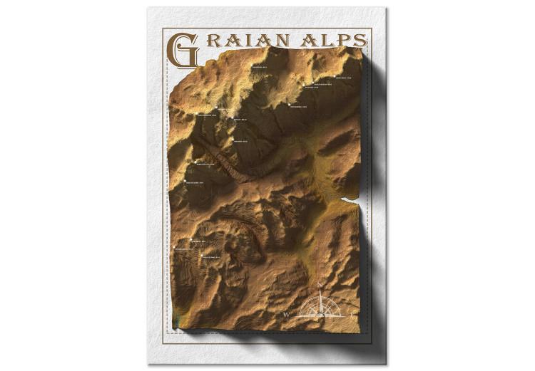 Canvas Graic Alps - aerial isometric map of Austrian mountains