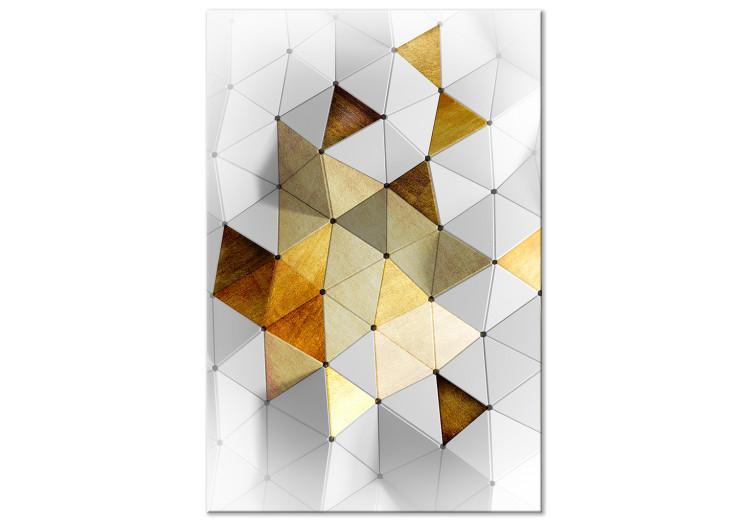 Canvas Golden Trend (1-part) - Geometric Figures on White Background