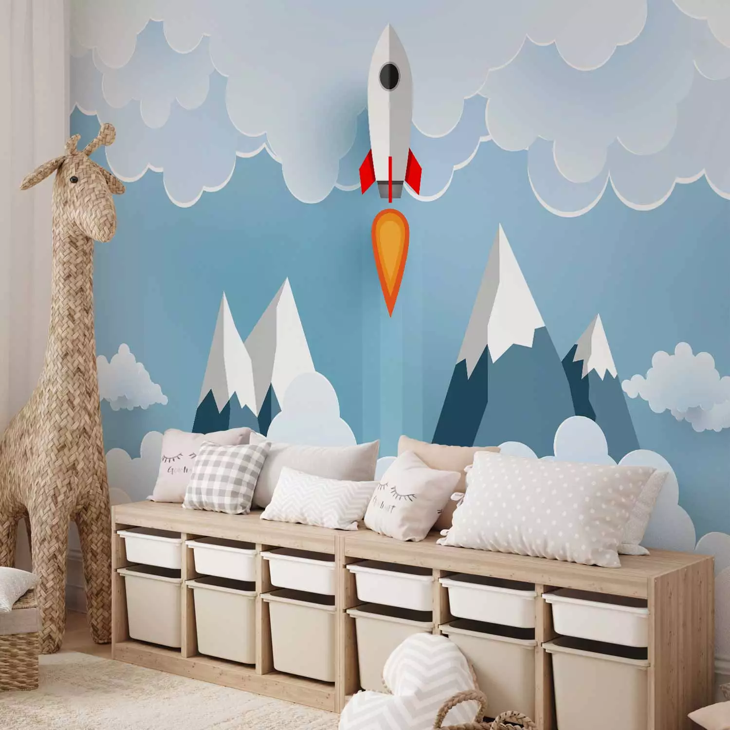 Wall Mural Rocket in the Clouds