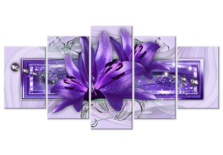 Canvas The majesty of purple - a multi-part, abstract floral composition