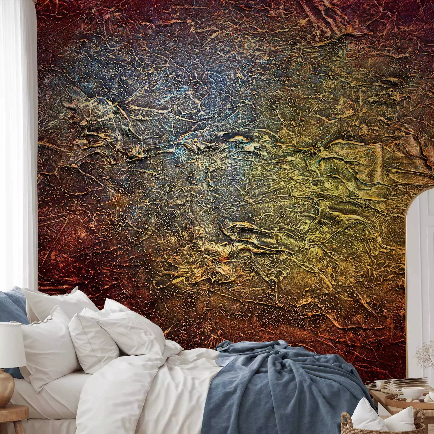 Photo Wallpaper Red Gold