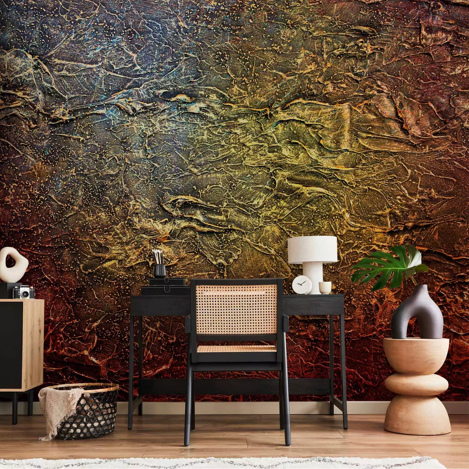 Photo Wallpaper Red Gold