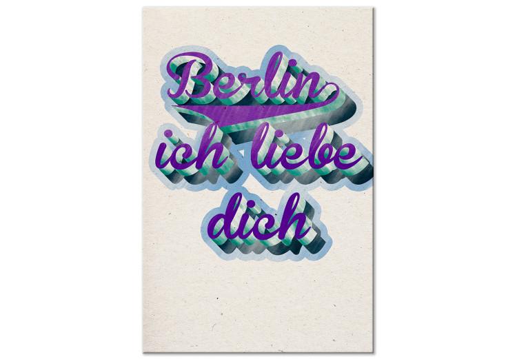 Canvas Berlin love - typographic colored lettering in German