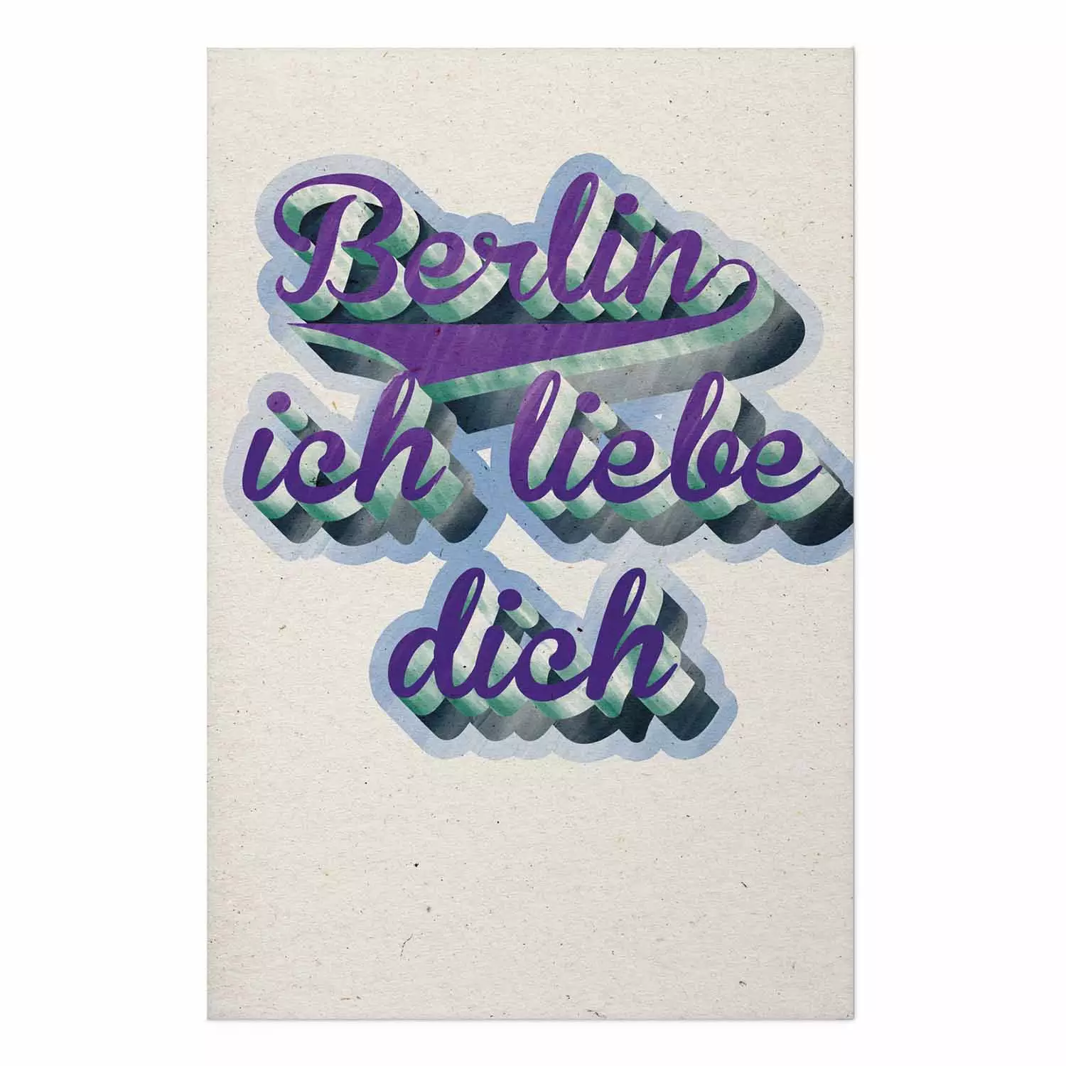 Poster Berlin Ich Liebe Dich - graffiti with German texts against a beige background