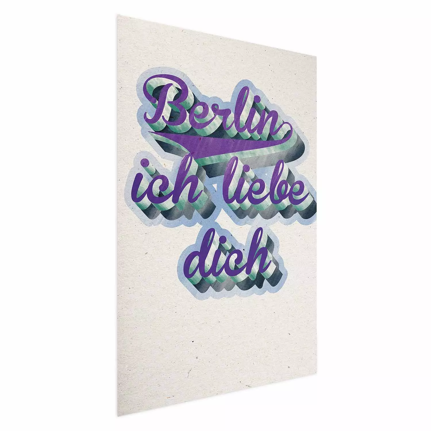 Poster Berlin Ich Liebe Dich - graffiti with German texts against a beige background