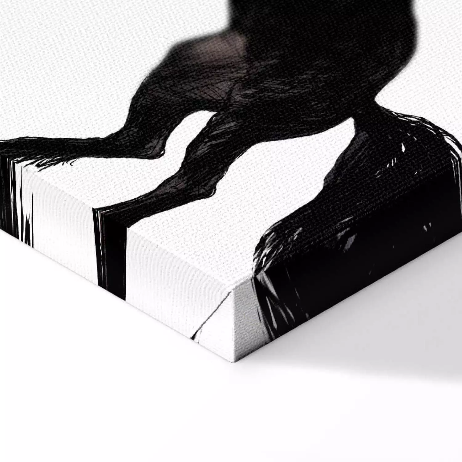 Canvas A rearing horse - black and white illustration of a horse silhouette