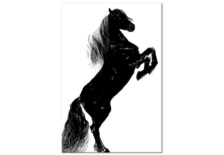 Canvas Black Horse (1 Part) Vertical