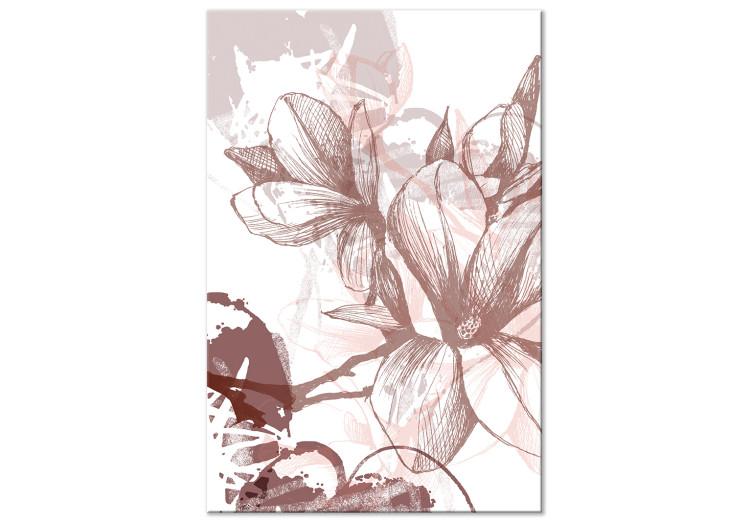 Canvas Magnolia engraving - a vintage illustration of a floral pattern