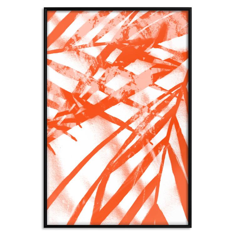 Poster Palm Composition - orange-red leaves of a tropical plant