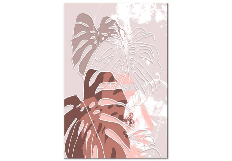 Canvas Botanical cliches - pastel exotic monstera leaves