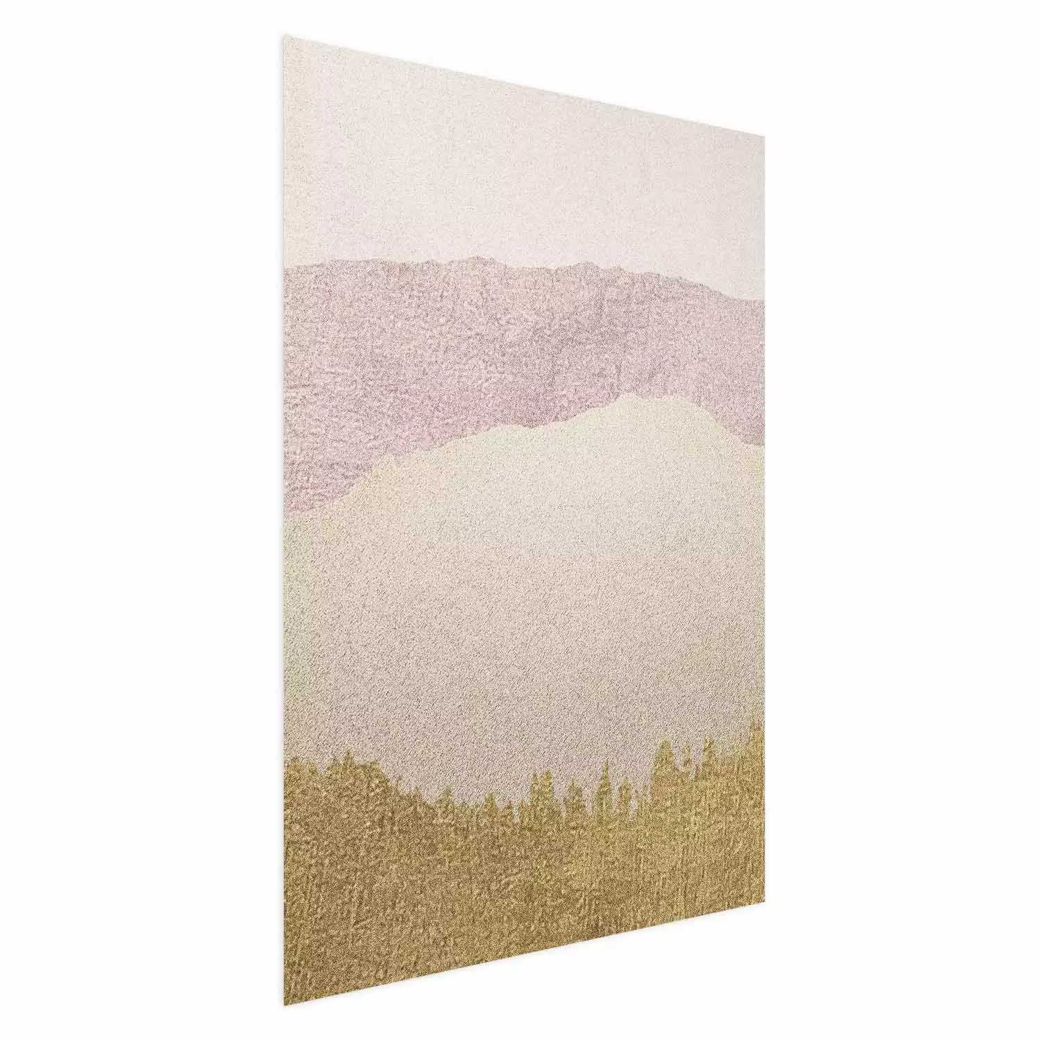 Wall Poster Structural Sandstone - abstraction with a touch of gold in Japanese style
