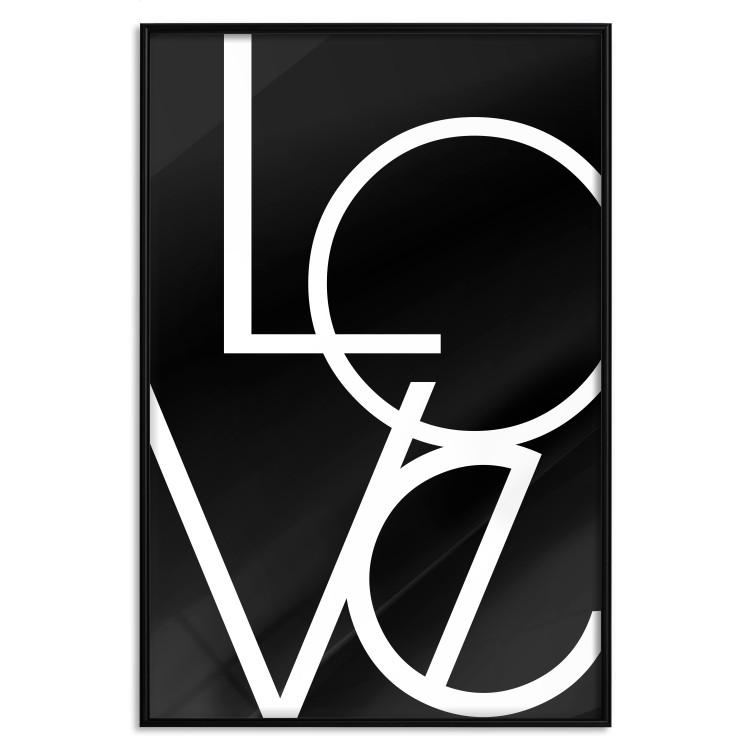 Poster Black and White: Love - black and white composition with an English phrase