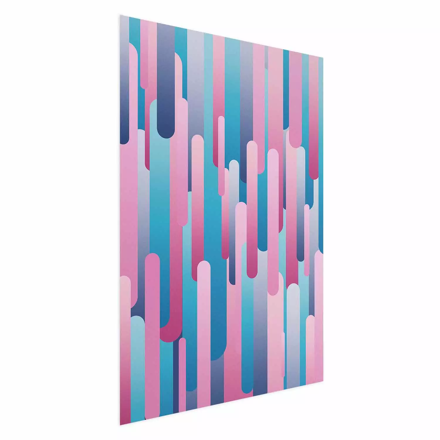 Poster Colorful Pistons - modern abstraction in multicolored rounded stripes