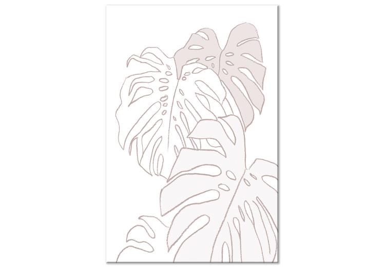 Canvas Monstera study - linear sketch of the leaves of the plant