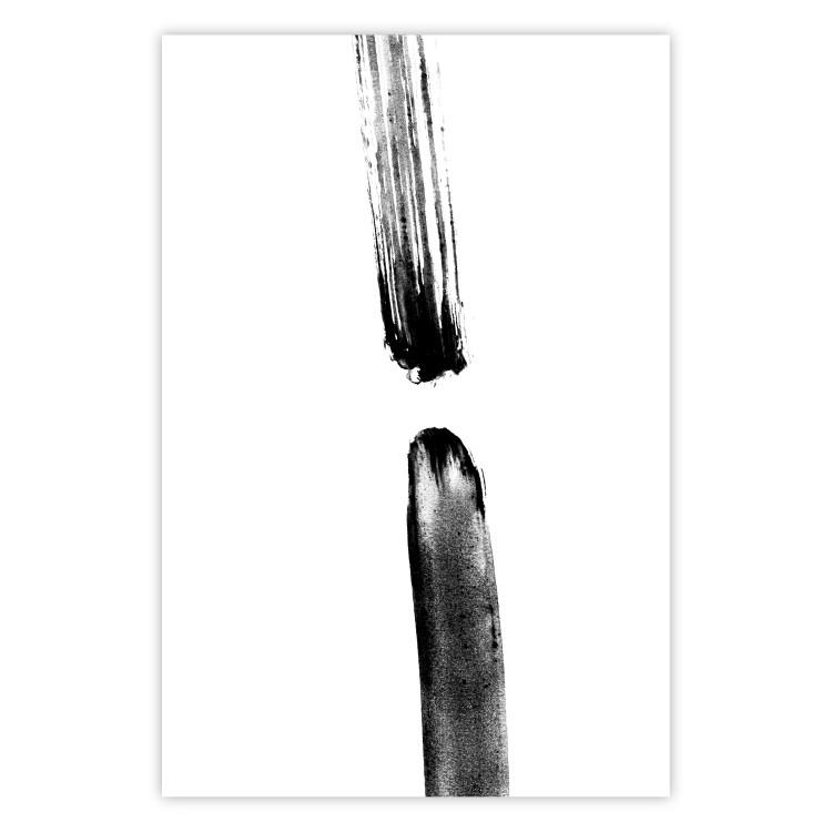 Poster Scheduled Meeting - simple black and white abstraction with paint streaks