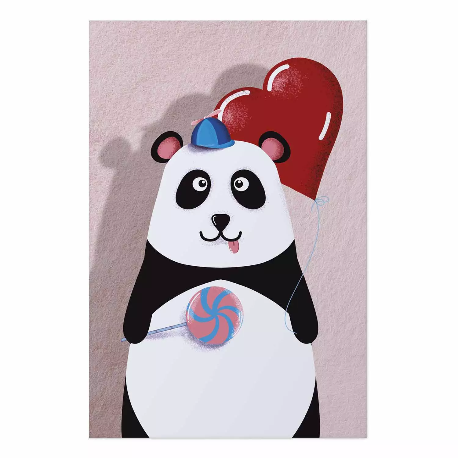 Poster Panda with a Balloon - colorful playful composition with a bear for children