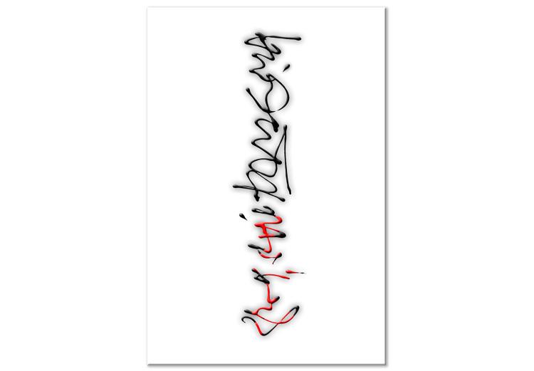 Canvas Calligraphic exercises - abstract inscriptions on a white background
