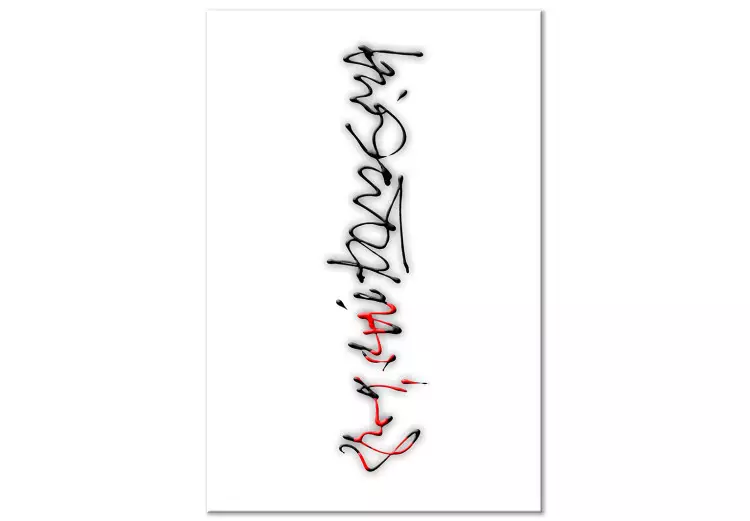 Canvas Calligraphic exercises - abstract inscriptions on a white background