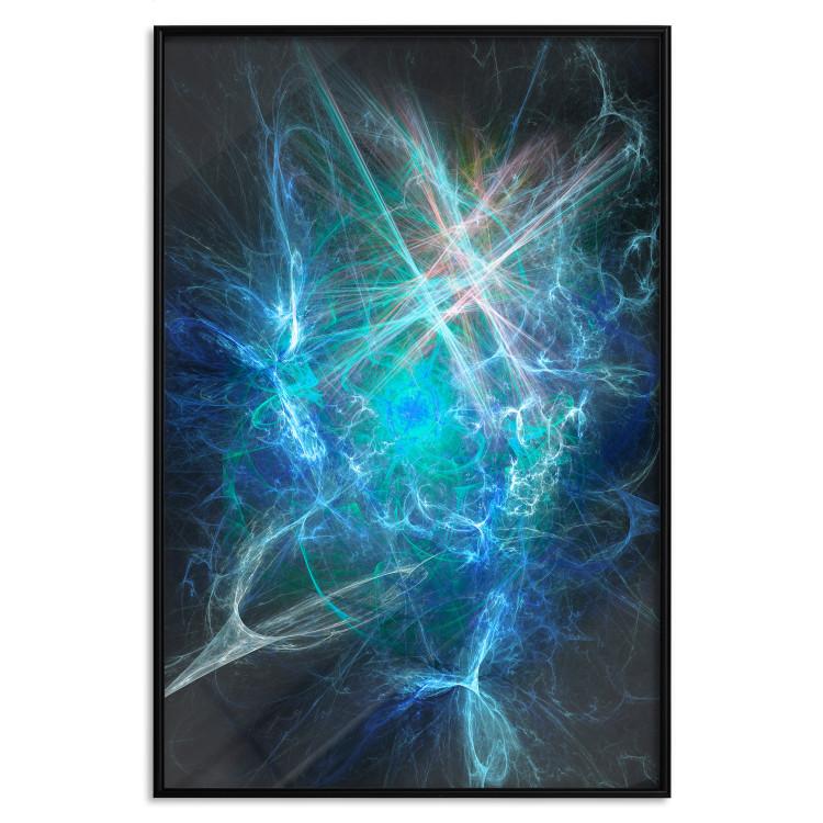 Poster Supernova - modern abstraction with light in blue tones