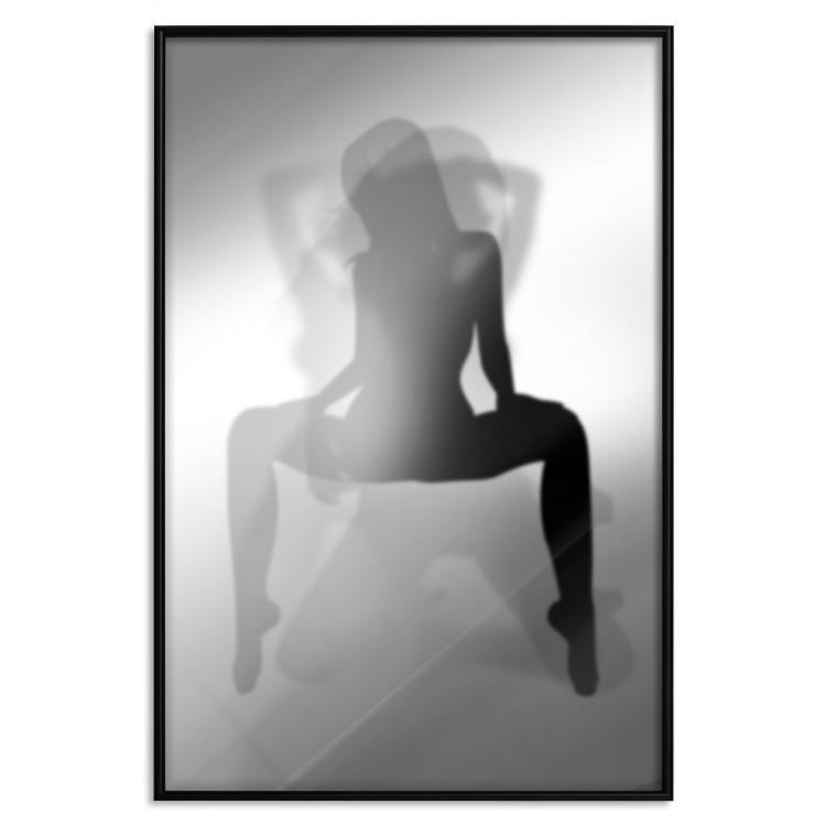 Poster Romantic Dream - black and white sensual composition with a woman