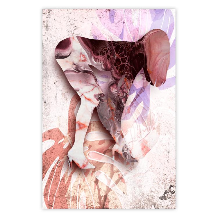 Poster Sensual Botany - colorful abstraction with a woman and plants in the background