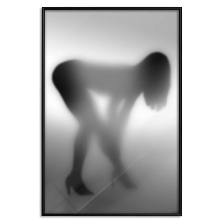Poster Sensual Mist - black and white composition with a leaning woman