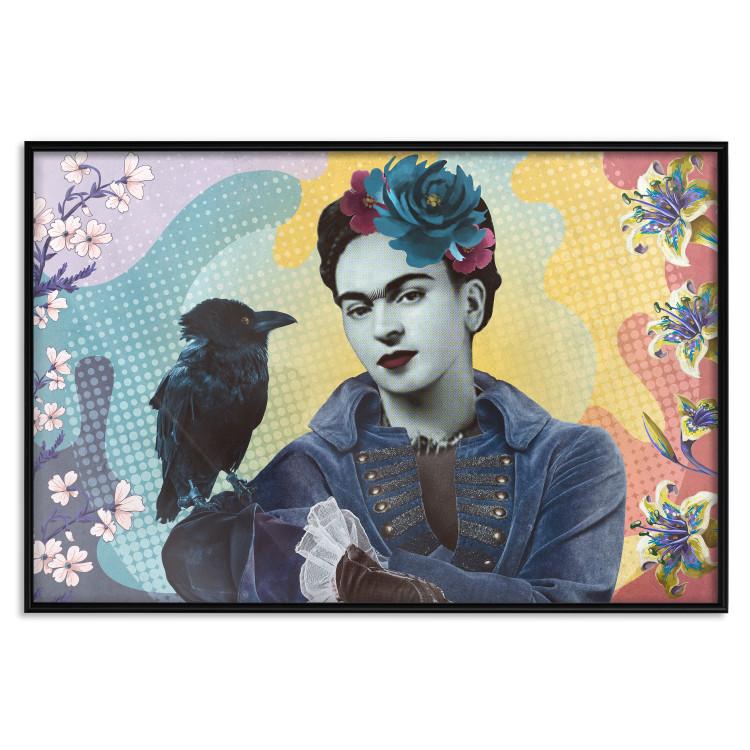 Poster Totemic Frida - colorful composition with a woman and a black bird