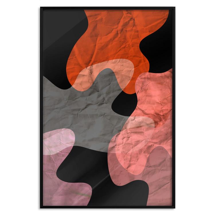 Poster Protective Colors - abstract patterns on a crumpled sheet texture