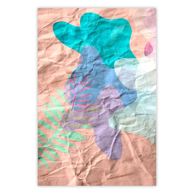 Poster Pastel Shapes - abstract patterns on crumpled paper