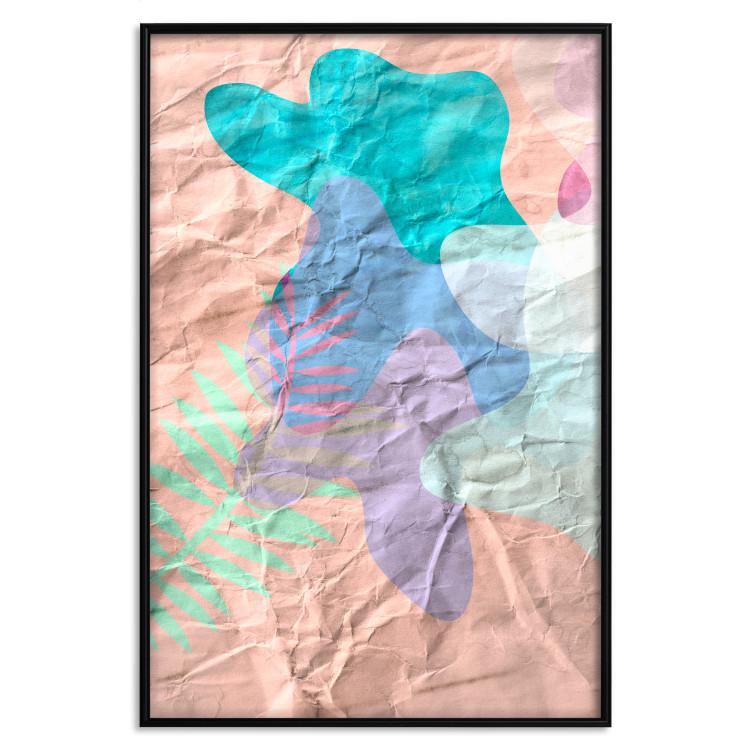 Poster Pastel Shapes - abstract patterns on crumpled paper