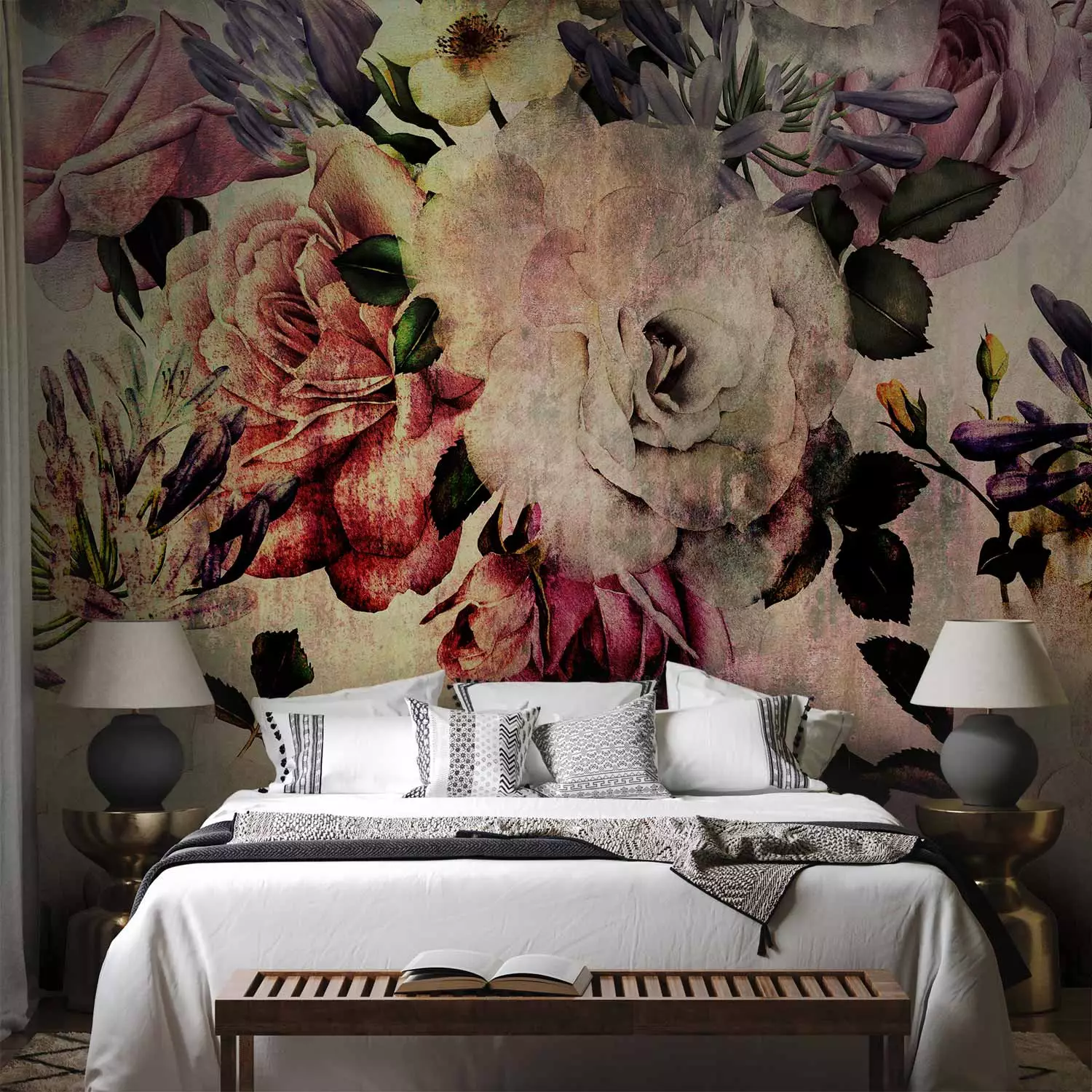 Wall Mural Nostalgia Flowers