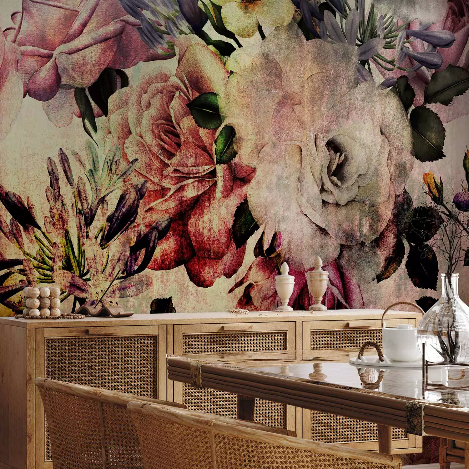 Wall Mural Nostalgia Flowers