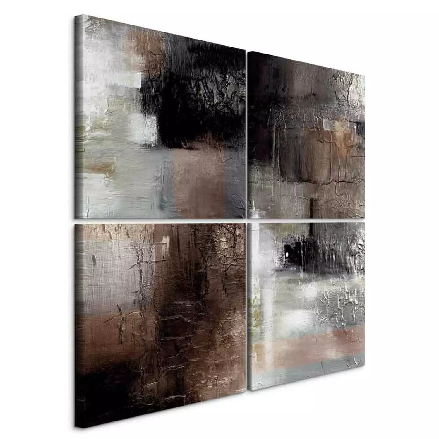 Canvas Print Beyond Form Boundaries (4-piece) - Industrial Art in Abstraction