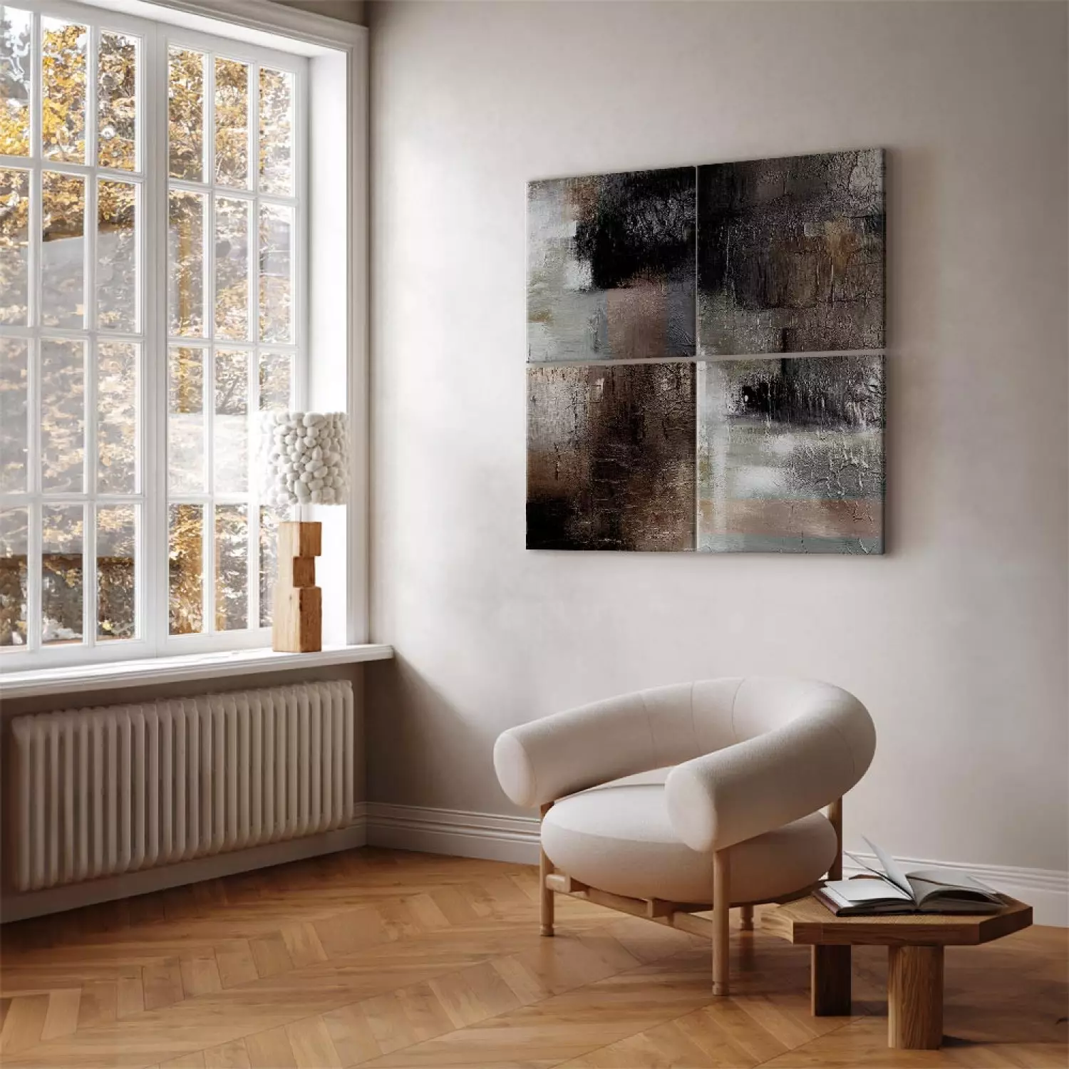 Canvas Print Beyond Form Boundaries (4-piece) - Industrial Art in Abstraction