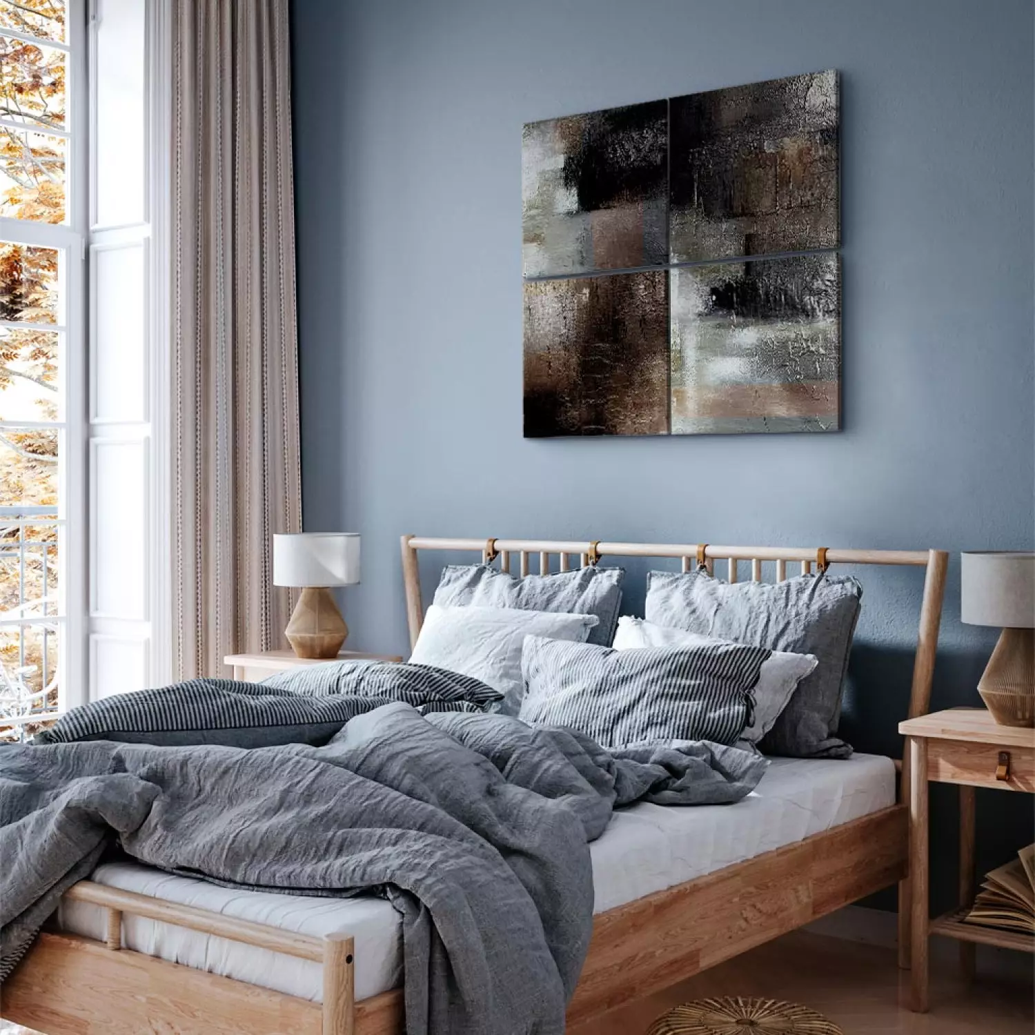 Canvas Print Beyond Form Boundaries (4-piece) - Industrial Art in Abstraction